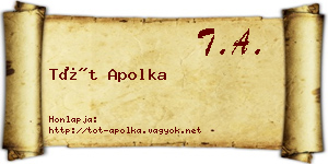 Tót Apolka névjegykártya